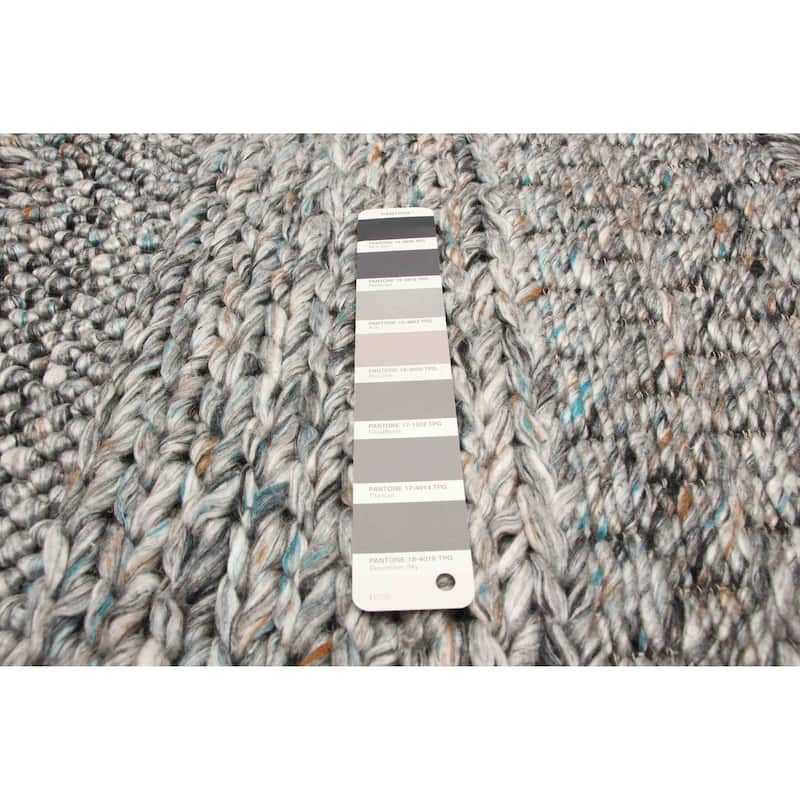 ECARPETGALLERY Braid weave Sienna Dark Grey Wool Rug - 5'1 x 8'1