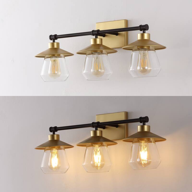 Ellis 26" 3-Light Farmhouse Cottage Vanity Light with Bathroom Hardware Accessory Set, (5-Piece) by JONATHAN Y