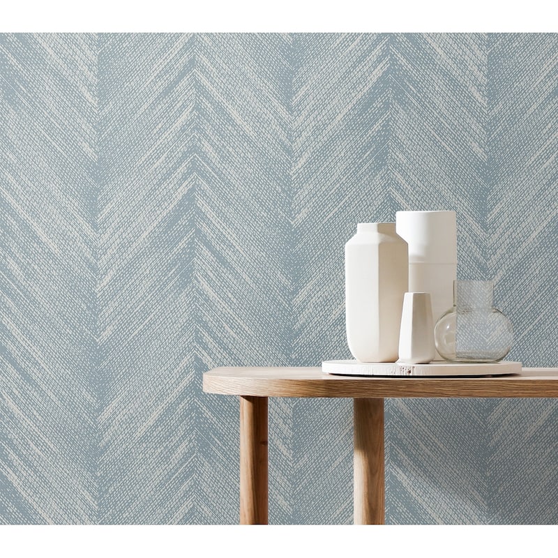 Seabrook Designs Otto Geometric Chevron Non-Woven Unpasted Wallpaper