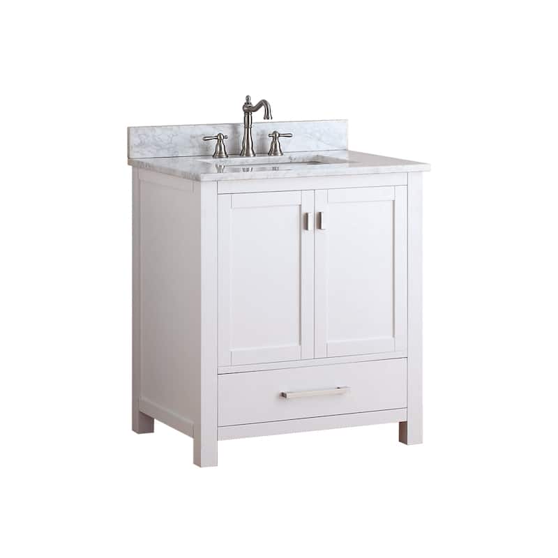 Avanity Modero 31-inch Single Vanity in White Finish with Sink and Top - 31"W x 22"D x 35"H