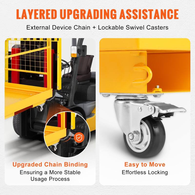 36 inches Folding Forklift Work Platform with Lockable Swivel Wheels