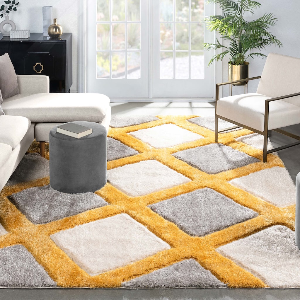 Well Woven San Francisco Posh Geometric Shag Area Rug