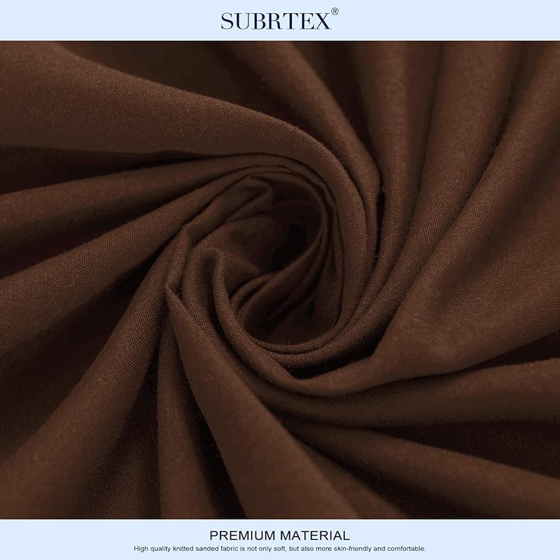 Subrtex Premium Microfiber 15-inch Deep Pocket Fitted Sheet