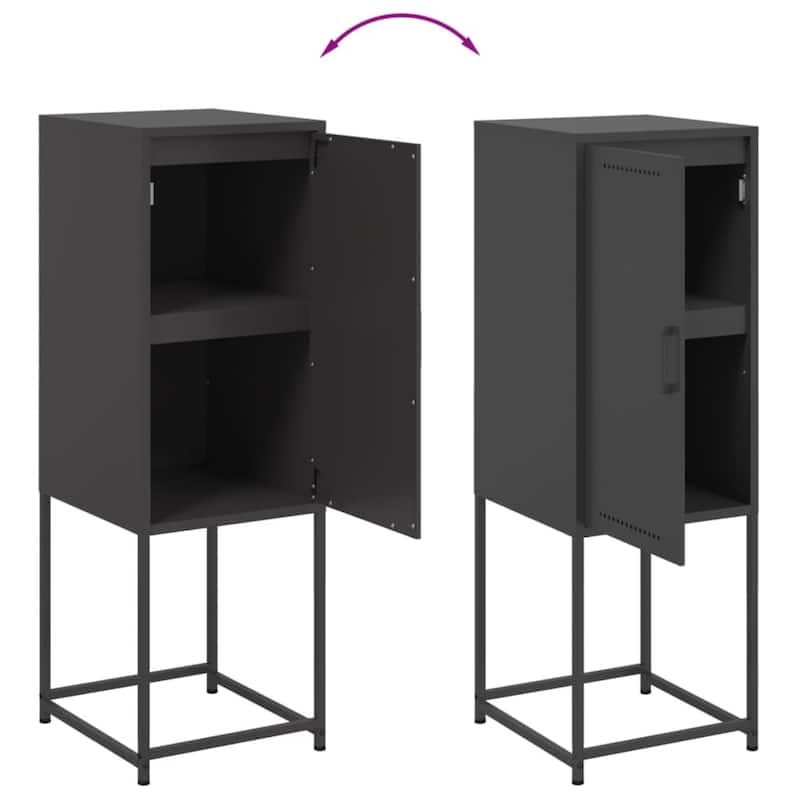 vidaXL Highboard Storage Side Cabinet Cupboard Living Room Furniture Steel - 14.2 x 14.2 x 42.1