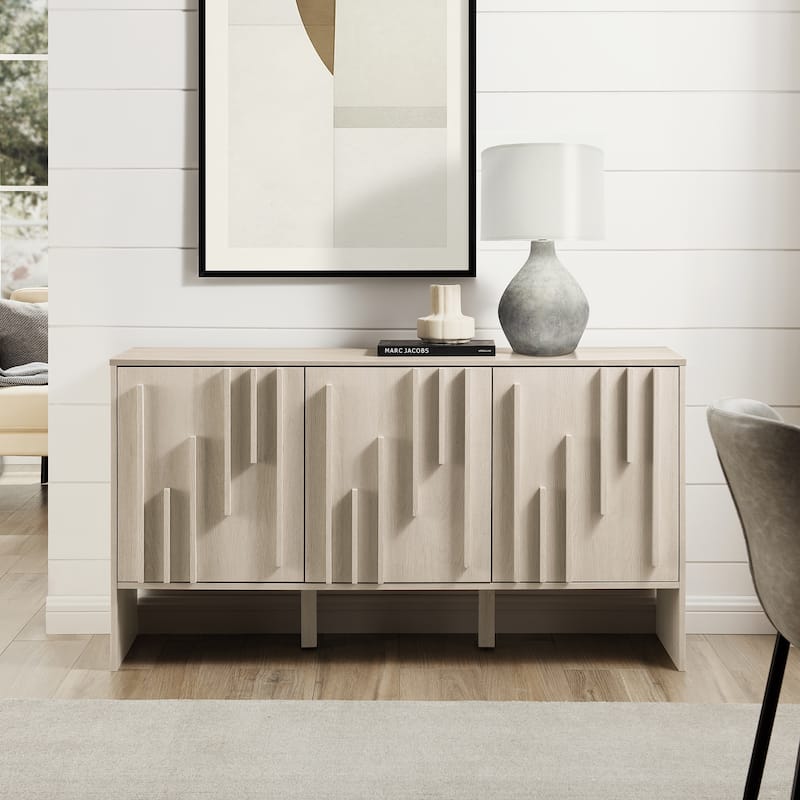 Middlebrook Designs Scandi Detailed-Door Buffet - Ivory Oak