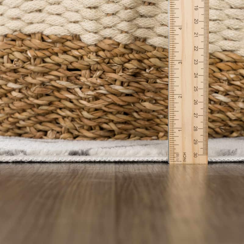 Hauteloom Tigris Modern Traditional Abstract Farmhouse Neutral Grey / Beige Area Rug