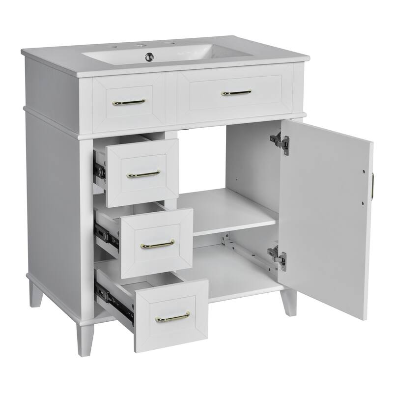 30" Bathroom Vanity with Ceramic Sink