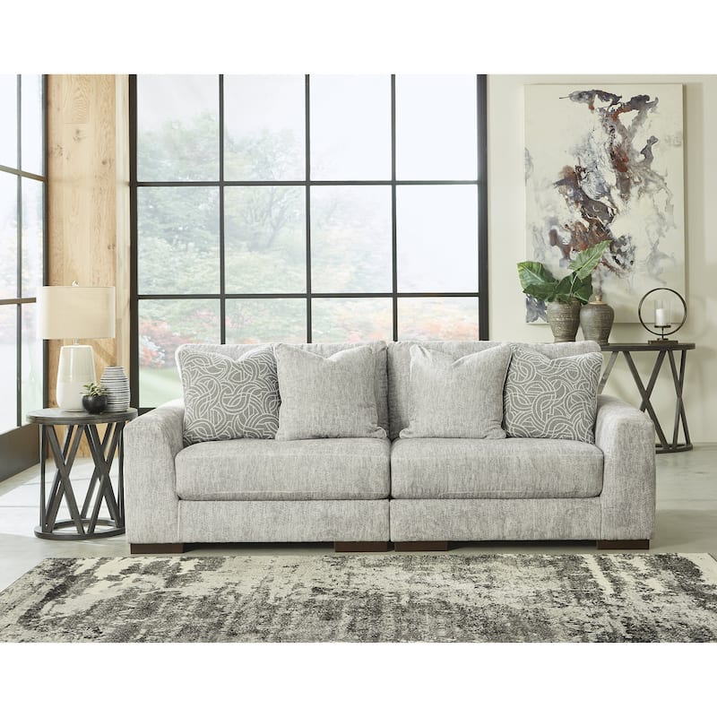 Signature Design by Ashley Regent Park Gray 2-Piece Loveseat - 98" W x 44" D x 39" H