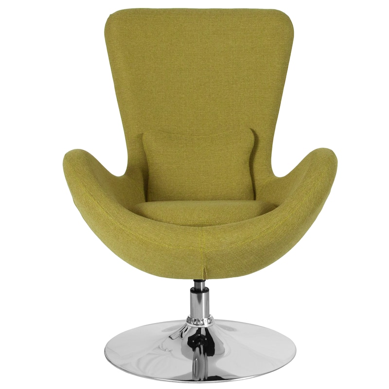 LeatherSoft Swivel Side Reception Chair with Bowed Seat