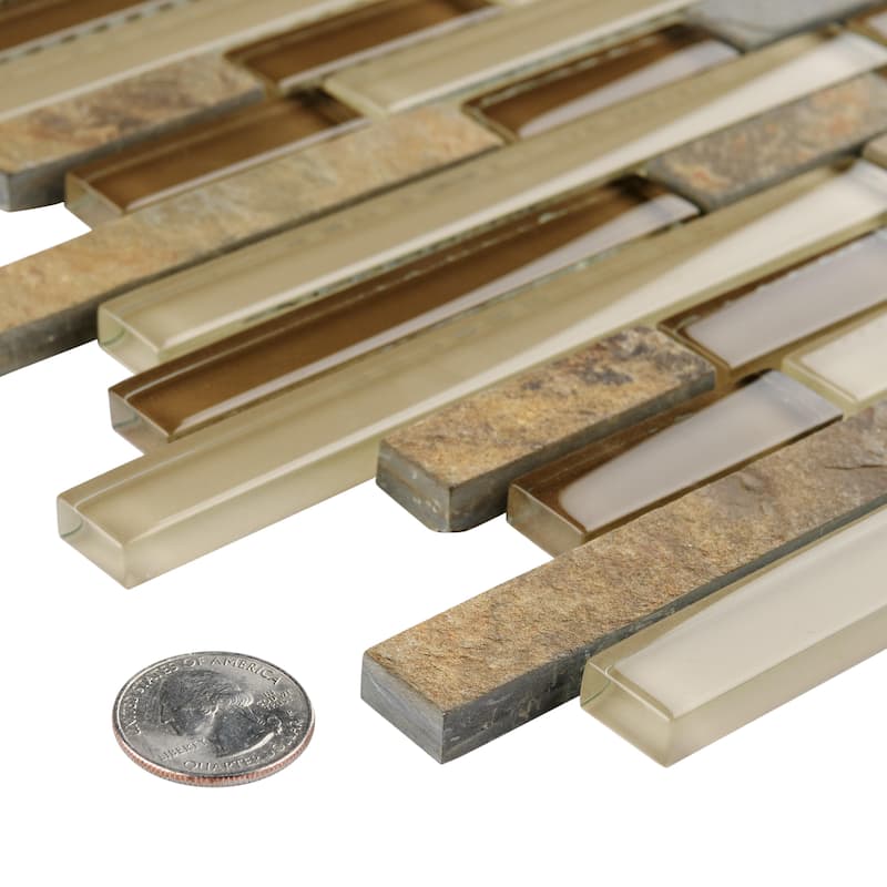 Merola Tile Tessera Piano Brixton 11-3/4" x 11-7/8" Glass Mosaic Wall Tile