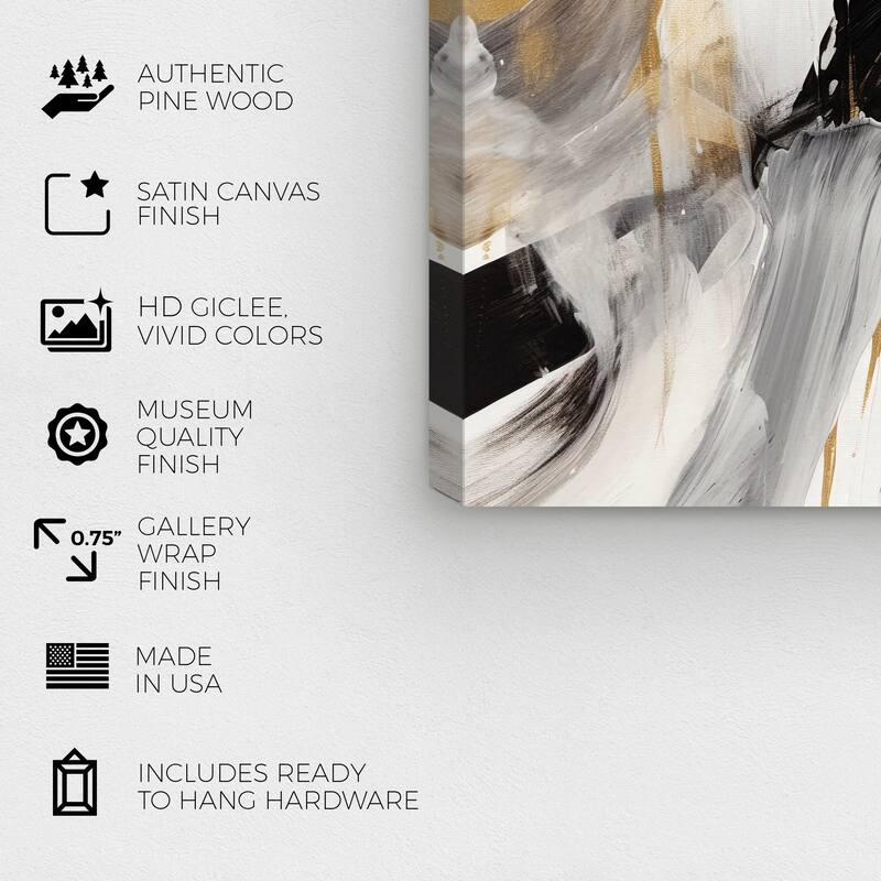 Wynwood Studio Abstract Golden Cascade Gold and Modern & Contemporary Wall Art Canvas Print