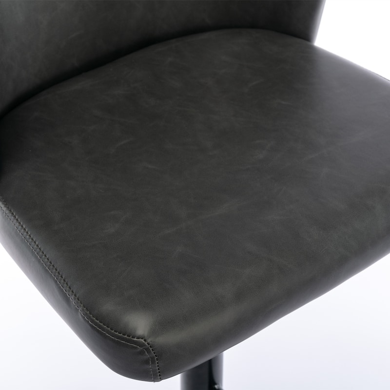 Swivel Bar Stools Set of 2, PU Upholstered Bar Stools with Adjusatble Height, Kitchen Island Chairs with Tufted Back