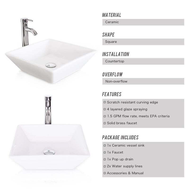 31.5" Bathroom Vanity Cabinet Set Organizer Top Vessel Sink Faucet Drain Hose Combo Free-standing
