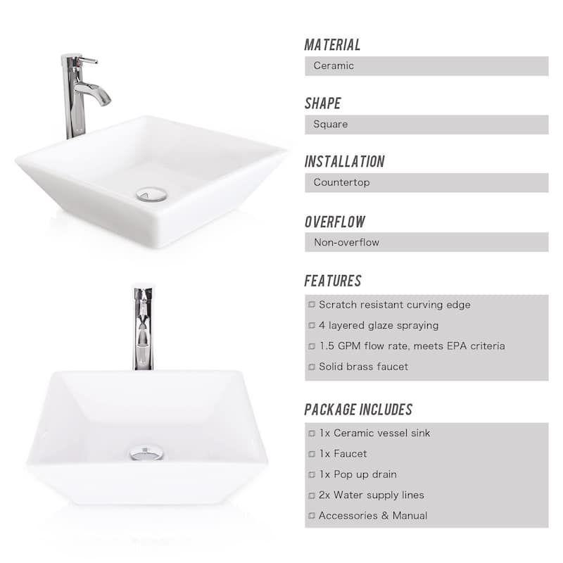 48" Bathroom Vanity Set Organizer Top Vessel Sink W/ Faucet Drain Cabinet Combo