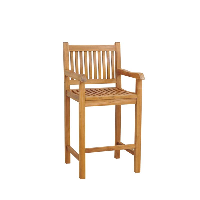 Teak Wood Elzas Barstool with Arms