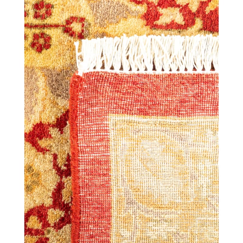 Overton Handknotted Wool Traditional Oriental Orange Area Rug - 8' x 10'