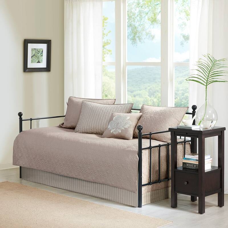 6 Piece Reversible Daybed Cover Set Khaki Daybed - khaki