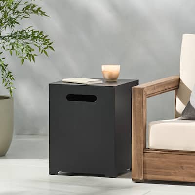 Wellington Outdoor Metal Tank Holder Side Table by Christopher Knight Home