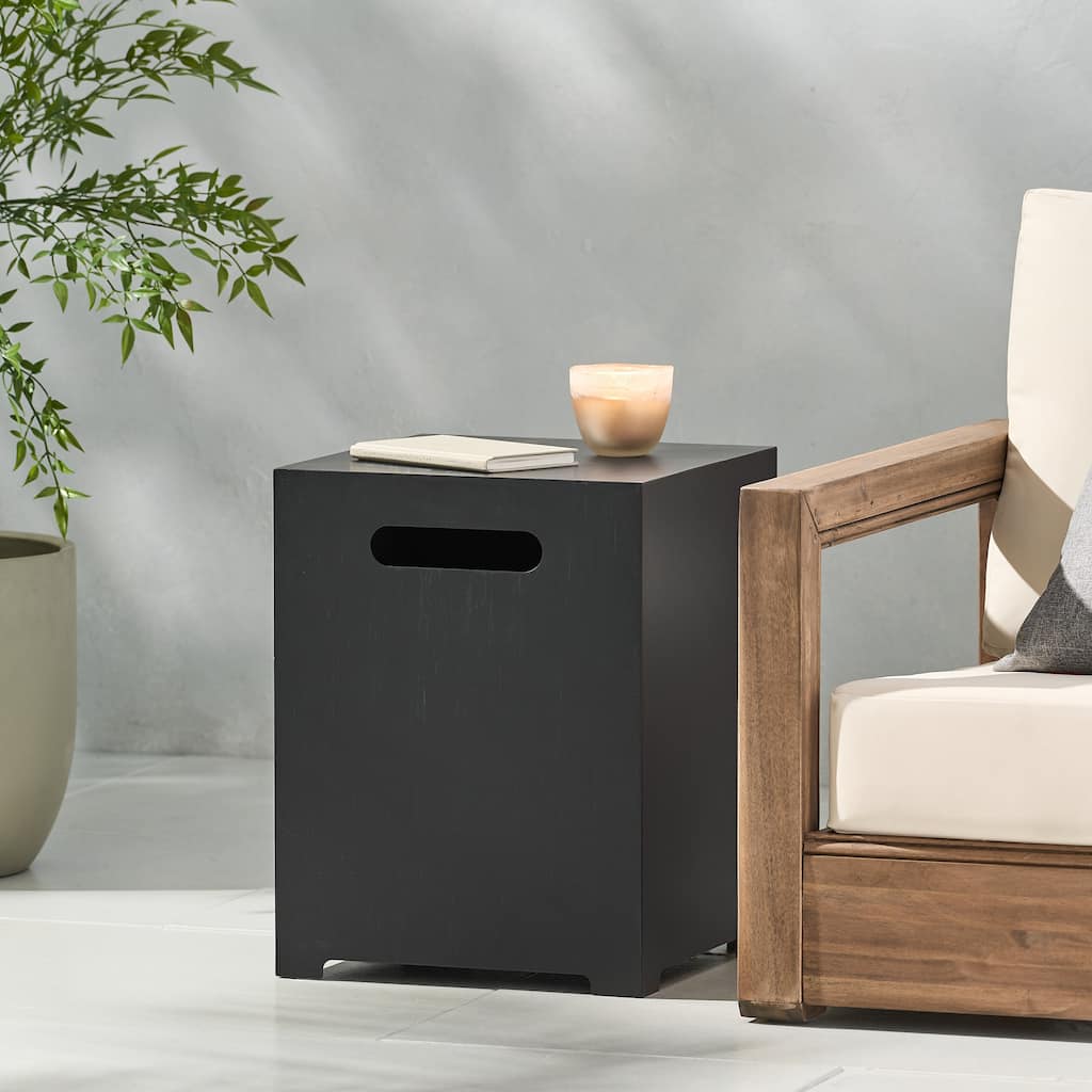 Wellington Outdoor Metal Tank Holder Side Table by Christopher Knight Home