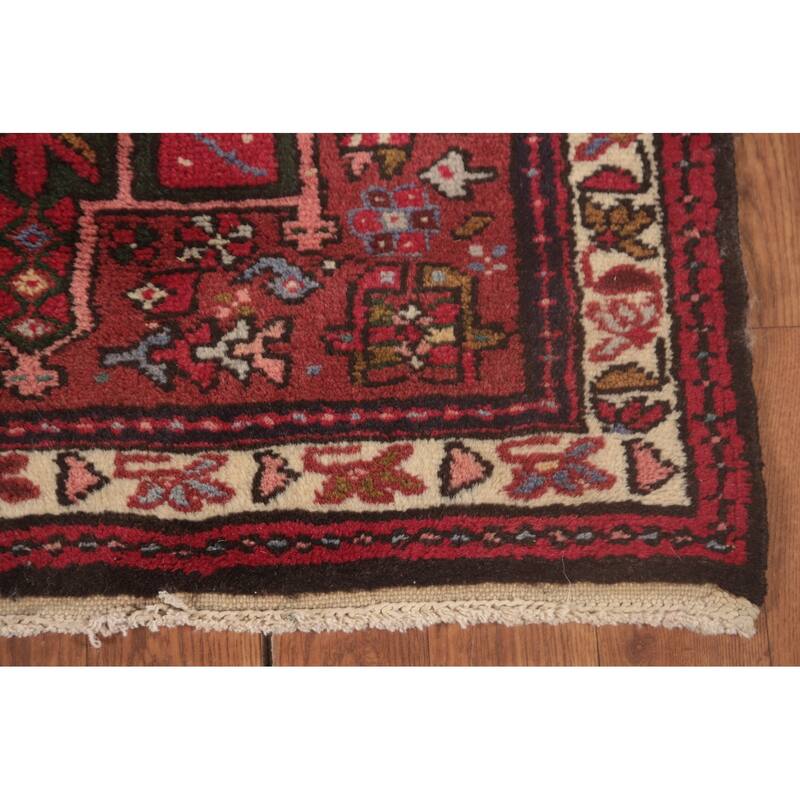 Tribal Geometric Gharajeh Persian Runner Rug Handmade Wool Carpet - 2'4"x 9'7"