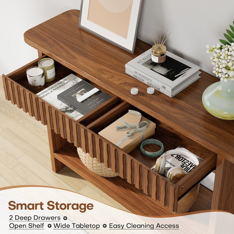 51.2" Entryway Console Table with Drawer Sofa Table with Storage Shelf - 51.2"L x 13.8"D/W x 31.5"H