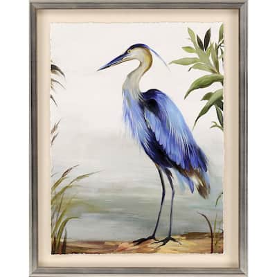 Blue Heron Framed Art Giclee Under Glass