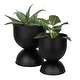 preview thumbnail 11 of 13, Kate and Laurel Volz Tabletop Planter Set - 2 Piece Black