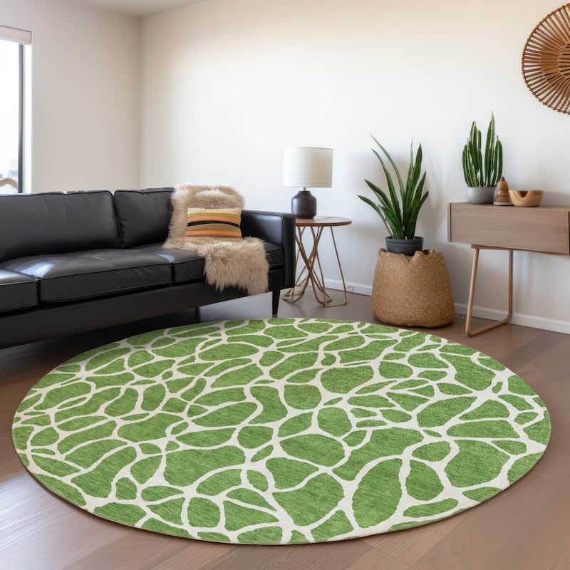 Machine Washable Indoor/ Outdoor Modern Chantille Rug