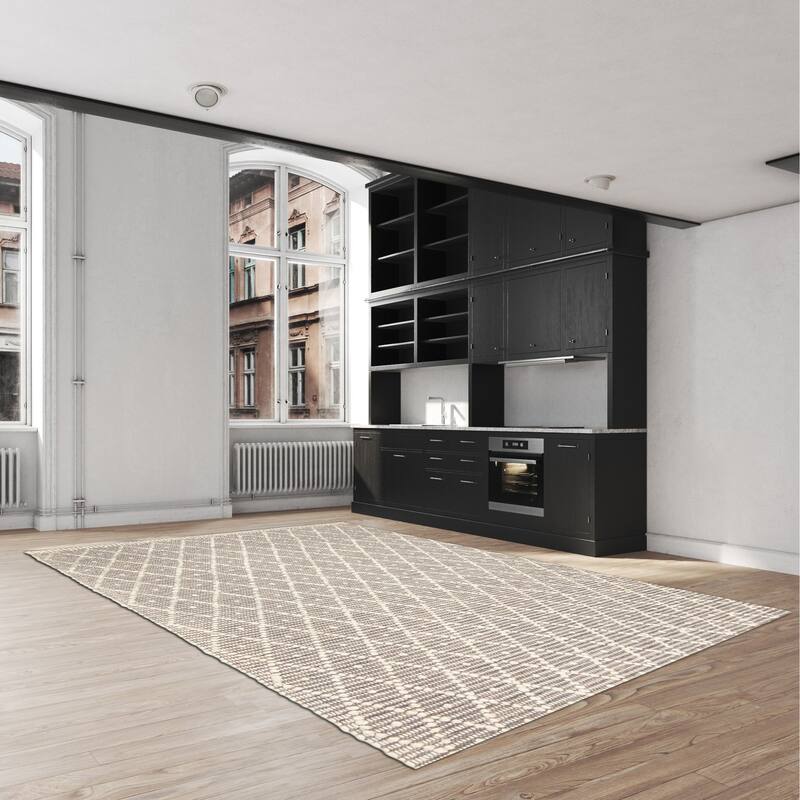 ECARPETGALLERY Braid weave Sienna Taupe Wool Rug - 5'2 x 7'10