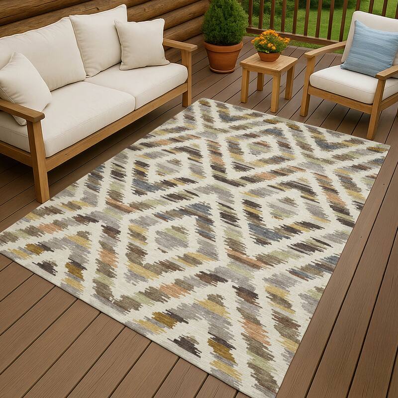 Machine Washable Indoor/ Outdoor Global Diamdon Chantille Rug - Chocolate - 2'6" x 3'10"
