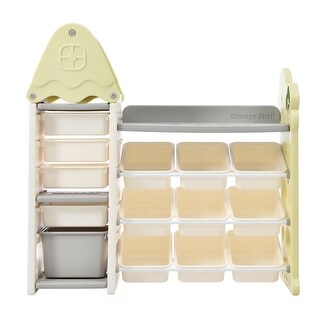 Kids Toy Storage Organizer with 14 Bins, Multi-functional Nursery Organizer Kids Furniture