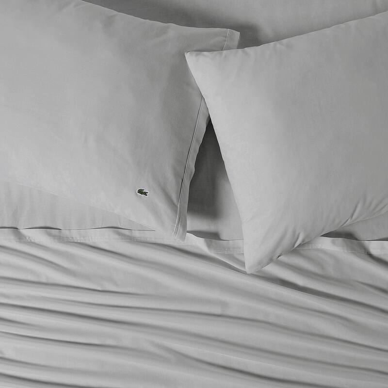 Lacoste Percale Cotton Solid Sheet Set