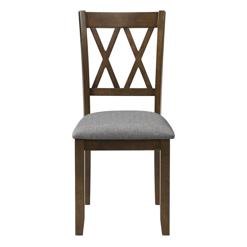 Wooden Dining Chairs Set of 4 with Linen Padded Seat