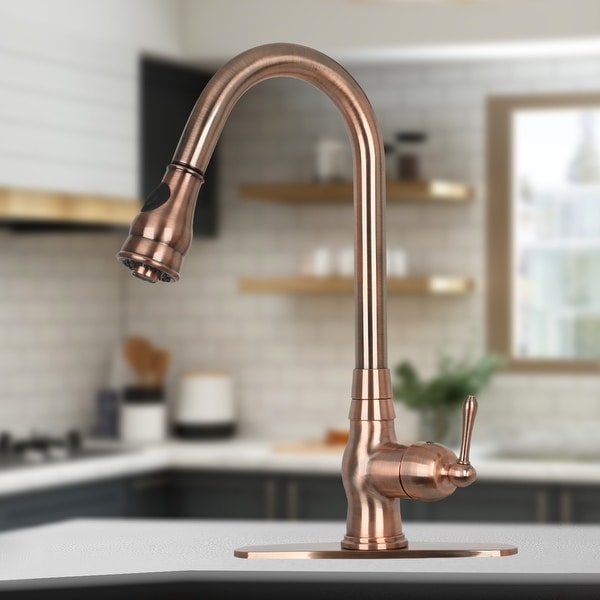 お買い得モデル Faucet Kitchen Copper with Down Pull and Handle Single その他