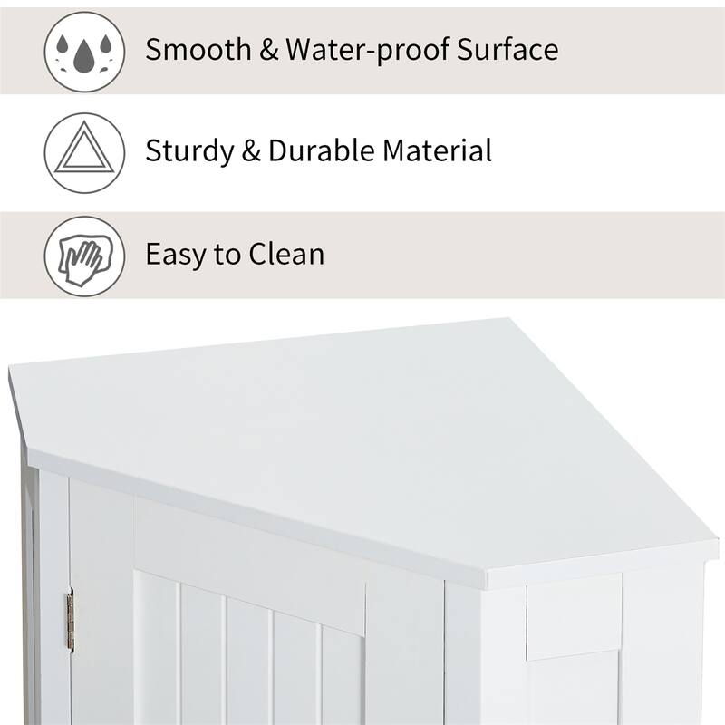 Bathroom Triangle Corner Storage Cabinet with Adjustable Shelf