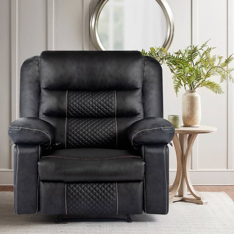 Breathable Leather Massage Recliner Chair Manual Living Room Reclining Sofa