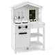 preview thumbnail 1 of 3, Kids Kitchen Playset Farmhouse Pretend Play Toddler Kitchen Set White