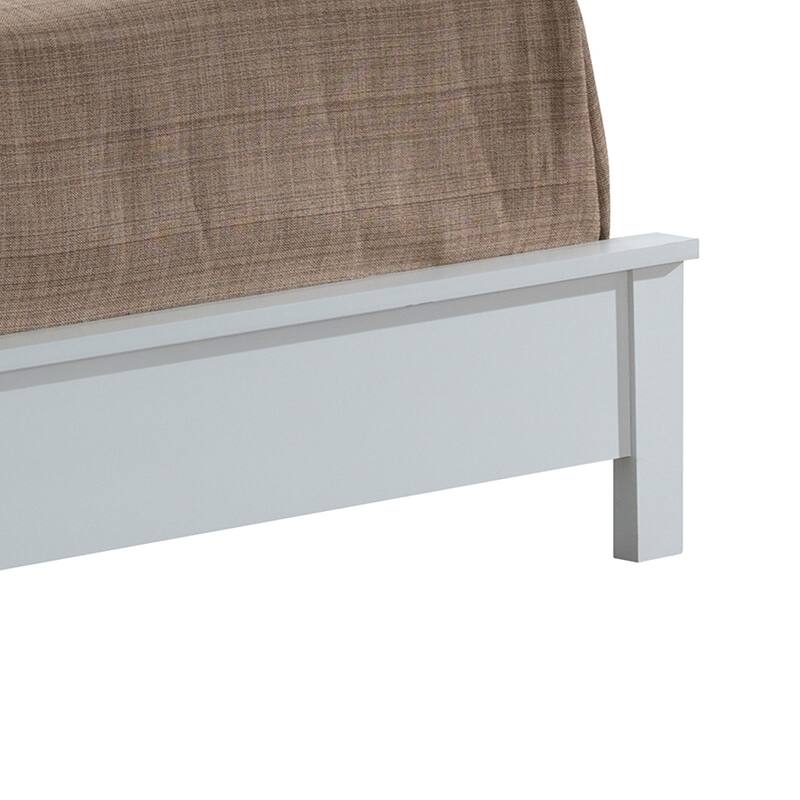 Queen Size Transitional Platform Bed with Durable Particle Board Construction and Easy Assembly