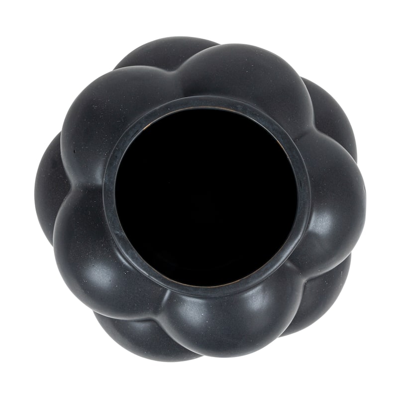 Stoneware Vase with Raised Dots and Matte Finish - 8.1"L x 8.1"W x 8.3"H