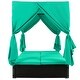 preview thumbnail 22 of 25, Outdoor Adjustable Patio Wicker Sunbed Daybed with Cushions and Canopy
