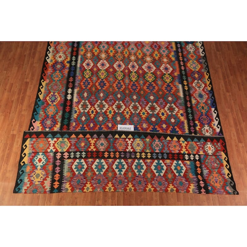 Kilim Oriental Large Rug Hand-Woven Living Room Wool Carpet - 10'0"x 16'3"