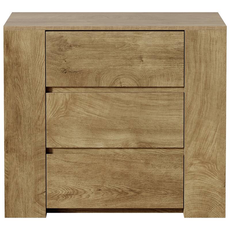 Farmhouse Nightstand with 3 Drawers, 31.5-Inch Wide Night Stand