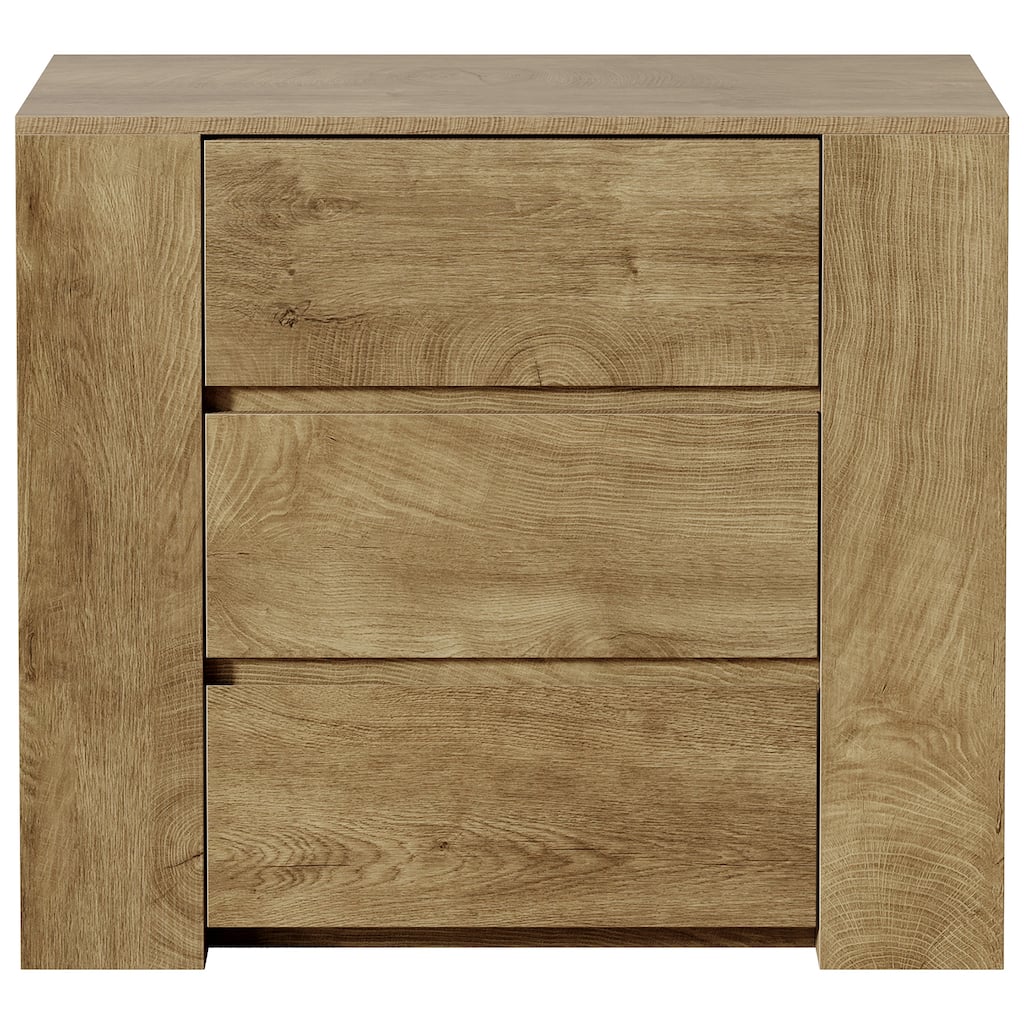 Farmhouse Nightstand with 3 Drawers, 31.5-Inch Wide Night Stand