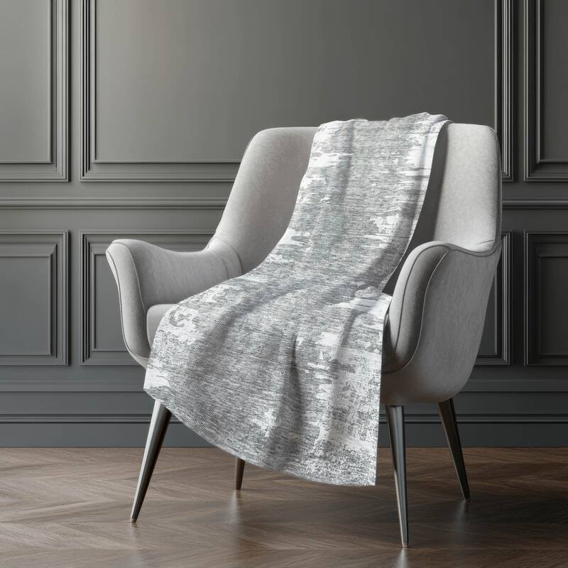 Premium Machine Washable Abstract Contemporary Sherpa Throw Blanket