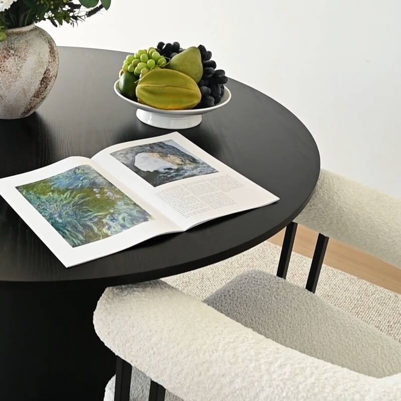 Boucle Upholstered Arm Chair(Set of 2)