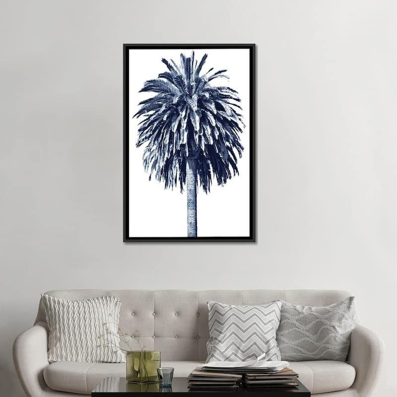 iCanvas "Blue Palm Tree II" by Devon Davis Framed
