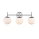 preview thumbnail 14 of 18, 3 Light Bathroom Vanity Light in Multiple Finishes with Opal Glass Shades