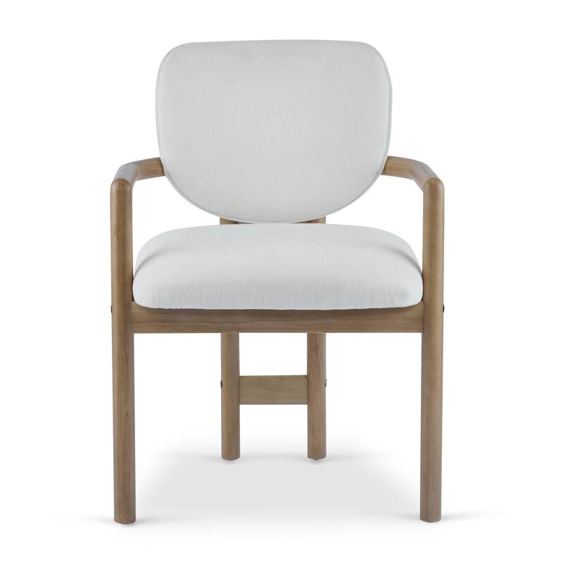 Dining Chairs Set of 2 Upholstered Arm Chairs, Rubber Wood Accent Chairs Fabric Seating, 300 LBS Weight Capacity