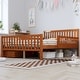 preview thumbnail 51 of 79, Wooden Platform Bed Underbed Storage Bed with Sides Guardrails Spindle Headboard and 2 Drawers 8.98 inch Storage Underneath