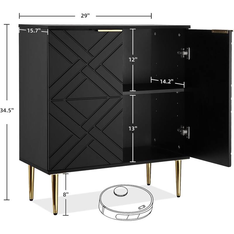 Sideboard Storage Modern Accent Cabinet with 2 Doors, Sideboard Buffet Cabinet for Kitchen